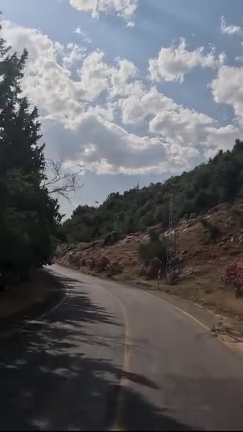 Výlet Autem Horských Silnicích Tureckých Serpentinách Letní Cestování Zatáčky Modrá — Stock video