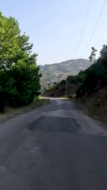Autoreise Über Die Gebirgsstraßen Und Serpentinen Der Türkei Sommerreise Kurven — Stockvideo