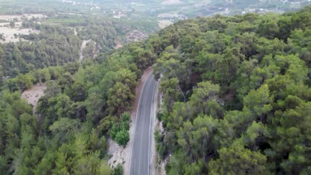 Panoramiczny Widok Drona Lotniczego Asfaltowej Drogi Montains Turcja Wysokiej Jakości — Wideo stockowe