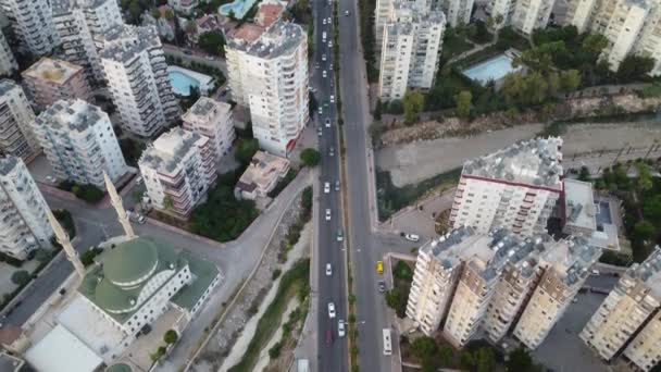 Aerial Drone View Mersin City Sunset Turcia Înregistrare Înaltă Calitate — Videoclip de stoc