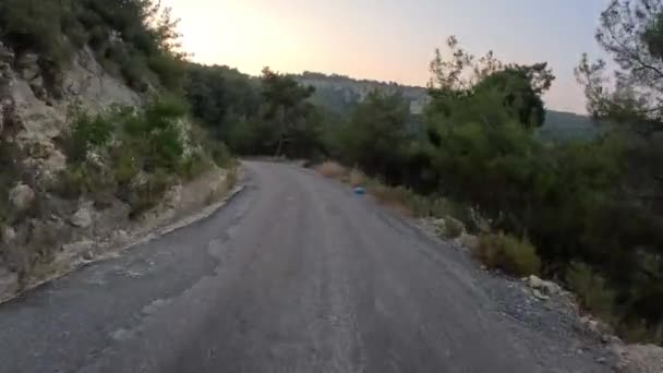 Road Trip Voiture Long Des Routes Montagne Des Serpentins Sur — Video