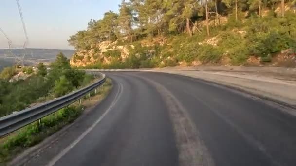 Autoreise Über Die Gebirgsstraßen Und Serpentinen Der Türkei 60Fps Hochwertiges — Stockvideo