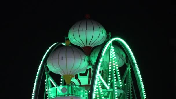 Ferris Wheel Night Mersin Turkey 高质量的4K镜头 — 图库视频影像