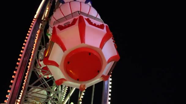 Ferris Wheel Night Mersin Turkey Vysoce Kvalitní Záběry — Stock video