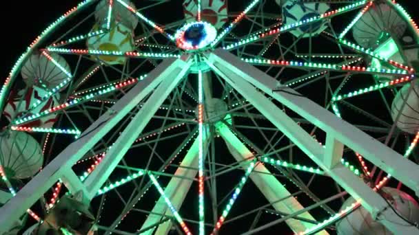 Roda Gigante Noite Mersin Turquia Imagens Alta Qualidade — Vídeo de Stock