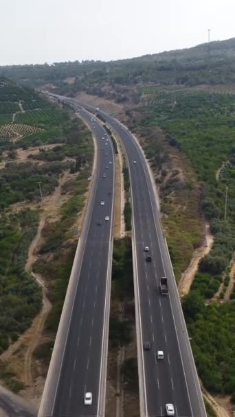 Visão Aérea Drone Mersin Viaduct Vista Aérea Montanhas Estrada Estrada — Vídeo de Stock