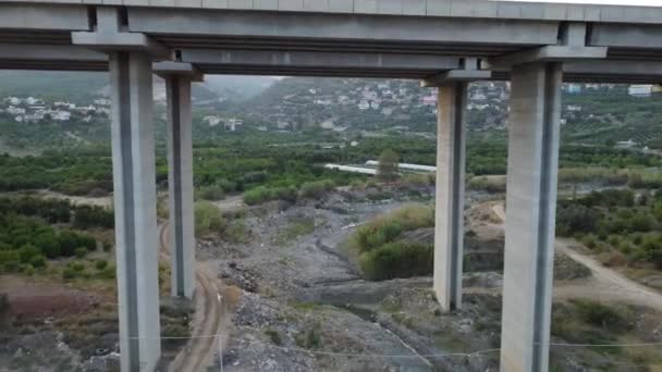Luftdrohne Ansicht Mersin Viadukt Luftaufnahme Von Bergen Und Autobahn Mit — Stockvideo