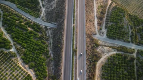 トルコの山道と蛇行に沿って車で旅行 夏の旅 道が変わる サンセット 高品質の映像 — ストック動画