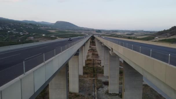 Luftdrohne Ansicht Mersin Viadukt Luftaufnahme Von Bergen Und Autobahn Mit — Stockvideo