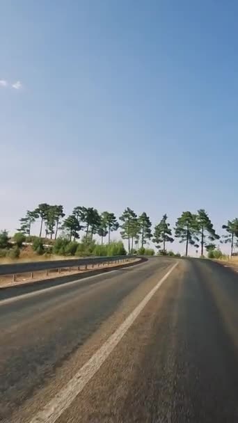 Vídeo Vertical Gopro11 Road Viagem Carro Longo Das Estradas Montanha — Vídeo de Stock