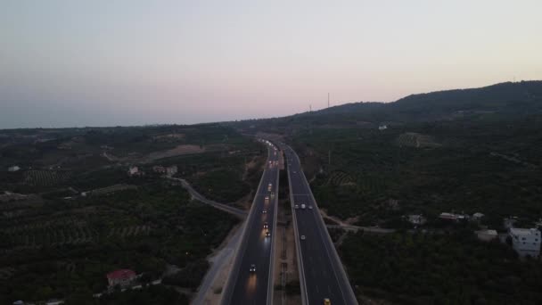 Aerial Drone View Mersin Viaduct Letecký Pohled Hor Silnice Auty — Stock video