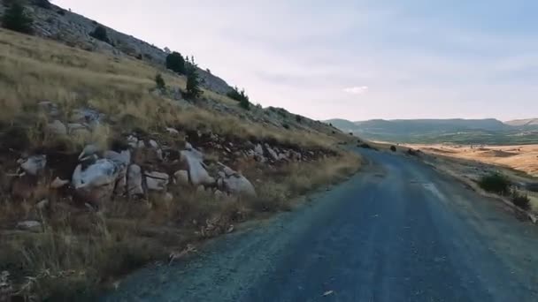 Türkiye Nin Sanseti Üzerinde Dağ Yolları Yılanlar Boyunca Arabayla Yolculuk — Stok video