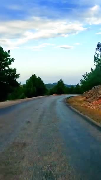Výlet Autem Horských Silnicích Tureckých Serpentinách Letní Cestování Zatáčky Západ — Stock video