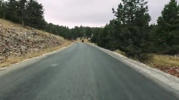 Droga Samochodem Wzdłuż Górskich Dróg Serpentyn Sanset Turcji Letnia Podróż — Wideo stockowe