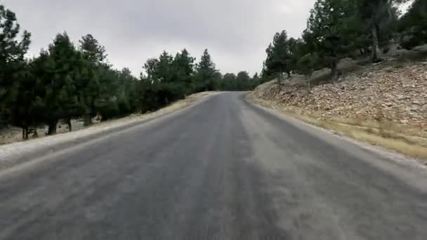 Viaggio Auto Lungo Strade Montagna Serpentine Sul Sanset Della Turchia — Video Stock
