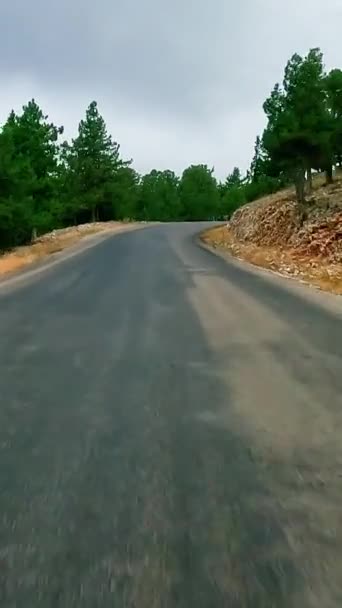 Wycieczka Samochodem Górskich Drogach Serpentynach Turcji Podróże Letnie Skręty Zachód — Wideo stockowe