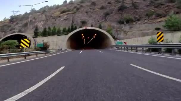Auto Perspektive Ausgang Lichttunnel Hochwertiges Filmmaterial — Stockvideo