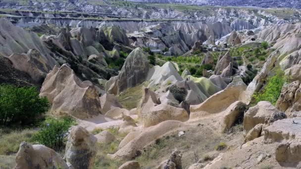 Vista Panoramica Sulla Valle Della Rosa Rossa Cappadocia Bellissimo Scenario — Video Stock