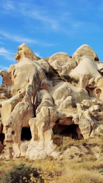 Parc National Goreme Des Formations Rocheuses Des Structures Maison Formes — Video