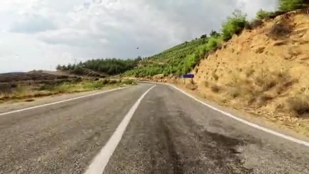 Cesta Autem Podél Horských Silnic Serpentin Písku Turecka Léto Cestování — Stock video
