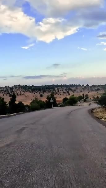 Autoreise Über Die Gebirgsstraßen Und Serpentinen Der Türkei Sommerreise Straßenwende — Stockvideo