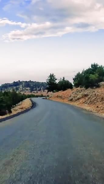 Výlet Autem Horských Silnicích Tureckých Serpentinách Letní Cestování Zatáčky Západ — Stock video