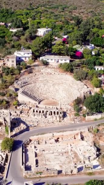 Amphithéâtre Dans Ville Antique Agora Sebaste Antik Kenti Ciel Couchant — Video