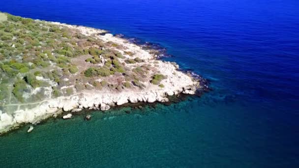 Drone Volando Sobre Costa Del Pavo Mediterráneo Verano Mediodía Mersin — Vídeo de stock
