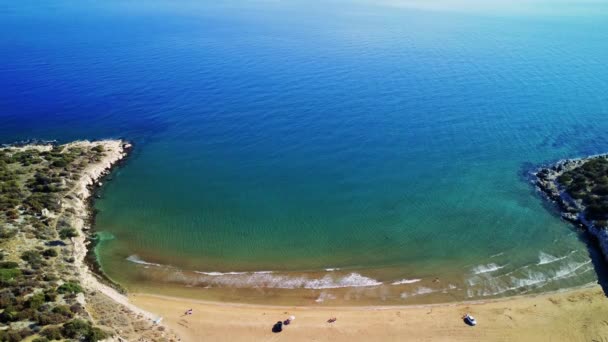 Lugn Strandlinje Flygfoto Naturlig Skönhet Och Natursköna Stranden Mersin Turkiet — Stockvideo