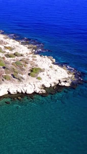 Drone Volando Sobre Costa Del Pavo Mediterráneo Verano Mediodía Mersin — Vídeos de Stock