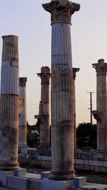 Αρχαία Ερείπια Απηχούν Την Κληρονομιά Των Ρωμαίων Αιώνιους Αρχαιολογικούς Χώρους — Αρχείο Βίντεο