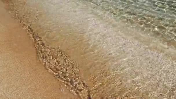 Klar Ocean Vågor Försiktigt Knacka Stranden Förkroppsligar Lugnt Vatten Lugn — Stockvideo