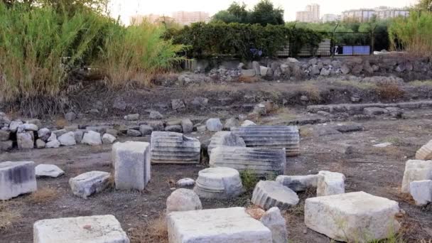 Mengembara Melalui Reruntuhan Pompeliopolis Mersin Sebuah Perjalanan Melalui Sejarah Ruins — Stok Video