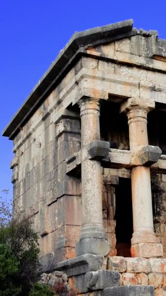 Mersin Deki Bir Roma Harabesi Olan Mezgitkale Mozolesi Antik Çağları — Stok video