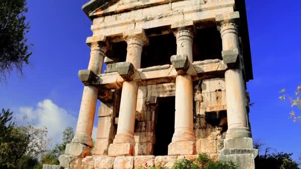 Discover Ancient Roman Mausoleum Mezgitkale Mersin Testament Ancient Architecture Built — Stock Video