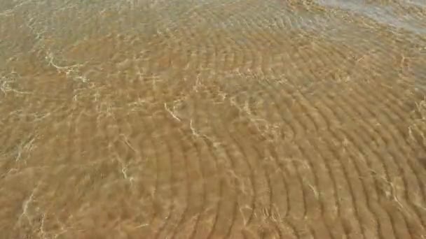 Ripples Dance Sand Sea Bottom Clear Blue Water Enhancing Beauty — Stock Video