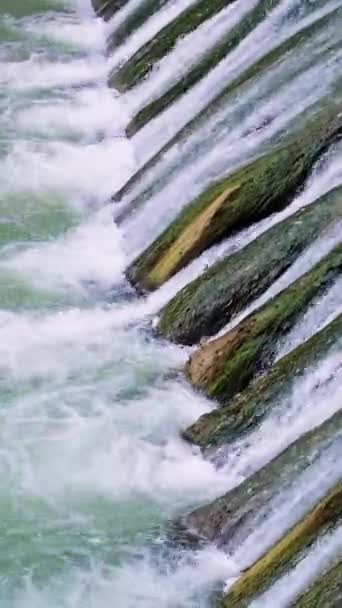 Presa Del Cañón Kapikaya Ejemplo Dinámico Hidroenergía Flujo Agua Presa — Vídeos de Stock