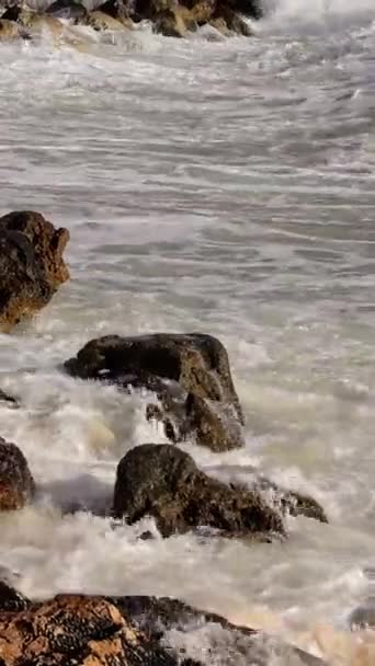 Морской Шторм Силифке Турция Отражает Изменение Климата Экстремальную Погоду Климатическая — стоковое видео