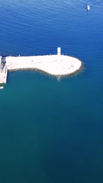 Erdemli Turquie Avec Phare Portuaire Pour Navigation Maritime Phare Erdemli — Video
