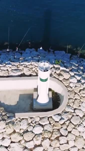 Aydın Erdemli Turcja Prezentuje Latarnię Morską Która Jest Kluczem Żeglugi — Wideo stockowe