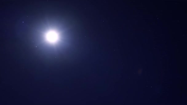 Временной Интервал Фиксирует Путешествия Лун Звездному Небу Луна Звезды Танцуют — стоковое видео