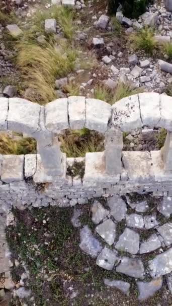 Drone Captura Basílica Okuzlus Mostrando Cultura Antigua Historia Vista Aérea — Vídeo de stock