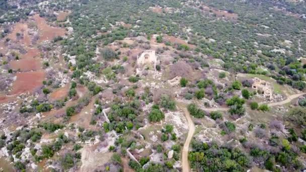 Drone Bada Ruiny Bazyliki Okuzlus Odsłaniając Skarby Podróży Historyczne Okuzlu — Wideo stockowe