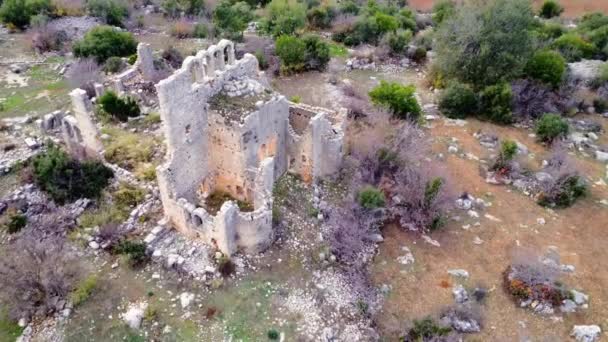 Drón Felfedi Okuzlu Romjait Kelet Anatólia Bazilikáját Kelet Anatólia Okuzlu — Stock videók