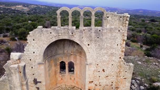 Dron Nad Okuzlem Odhaluje Ruiny Římské Baziliky Římské Dědictví Okuzlu — Stock video
