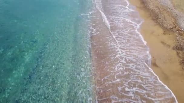 Vista Drone Captura Ondas Longo Praia Mar Reunião Surf Arenoso — Vídeo de Stock