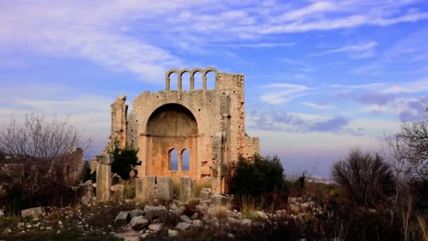 Medelhavshistoria Timelapse Okuzlu Ruiner Hellenistiska Till Bysantinska Eran Funktioner Polygonal — Stockvideo