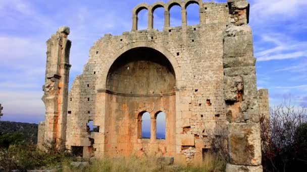 Okuzlu Permata Pariwisata Dari Hellenistik Era Bizantium Menampilkan Tiga Nave — Stok Video