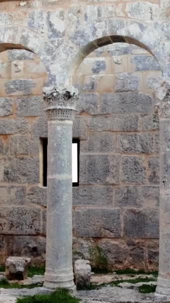 Cambazli Chiesa Antica Colonna Architettonica Conservata Anatolia Mersin Turchia Mette — Video Stock