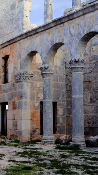 Cambazli Church Video Ruined Ancient History Preserved Mersin Turkey Showcases — 图库视频影像